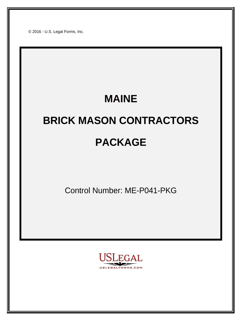 Brick Mason Contractor Package - Maine Preview on Page 1