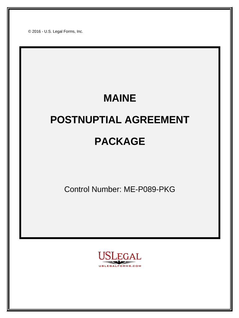 Postnuptial Agreements Package - Maine Preview on Page 1.