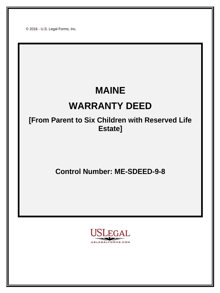 maine life estate deed form Preview on Page 1