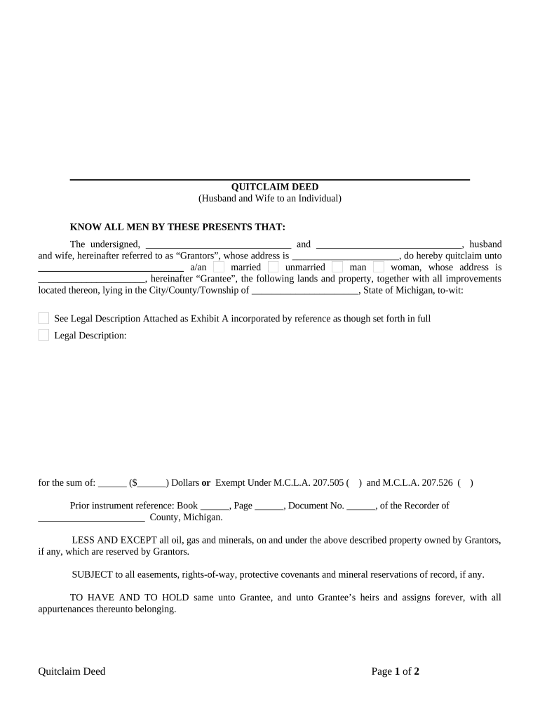 does a spouse have the right to property after signing a quit claim deed Preview on Page 1