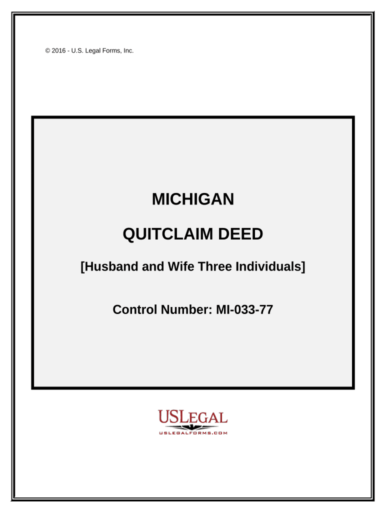 Quitclaim Deed - Husband and Wife to Three Individuals - Michigan Preview on Page 1