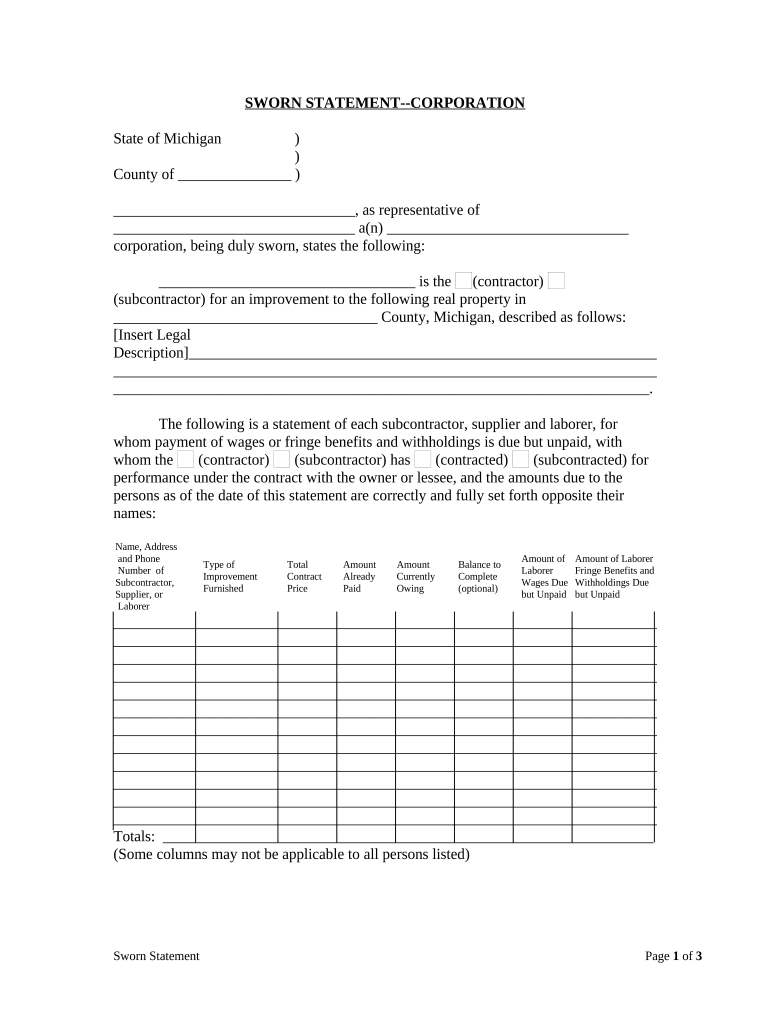 michigan corporation Preview on Page 1