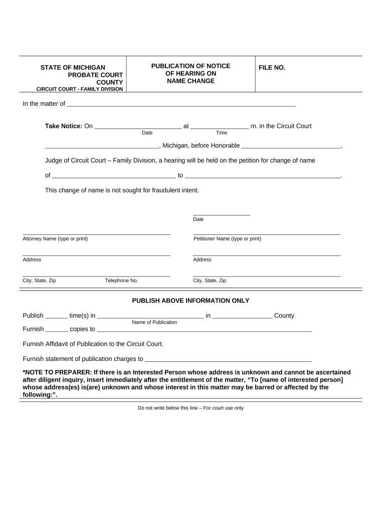 notice hearing name change Preview on Page 1