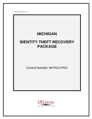 Identity Theft Recovery Package - Michigan
