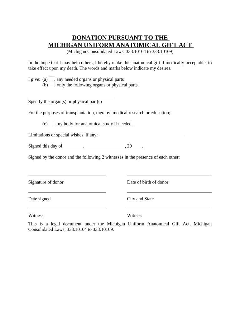 michigan anatomical Preview on Page 1