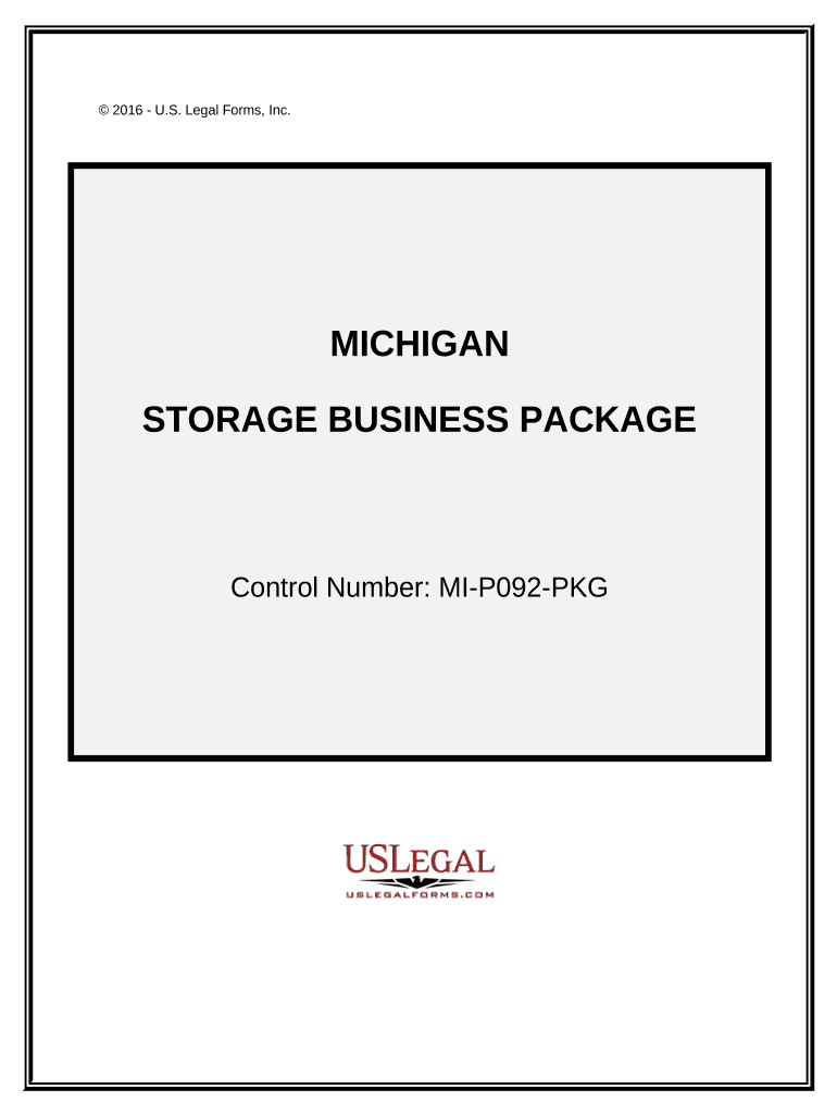 Storage Business Package - Michigan Preview on Page 1