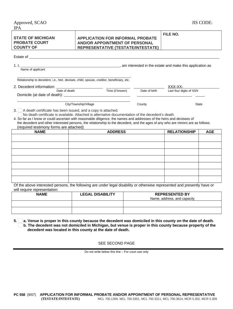 MI PC 558 Fill And Sign Printable Template Online US Legal Forms