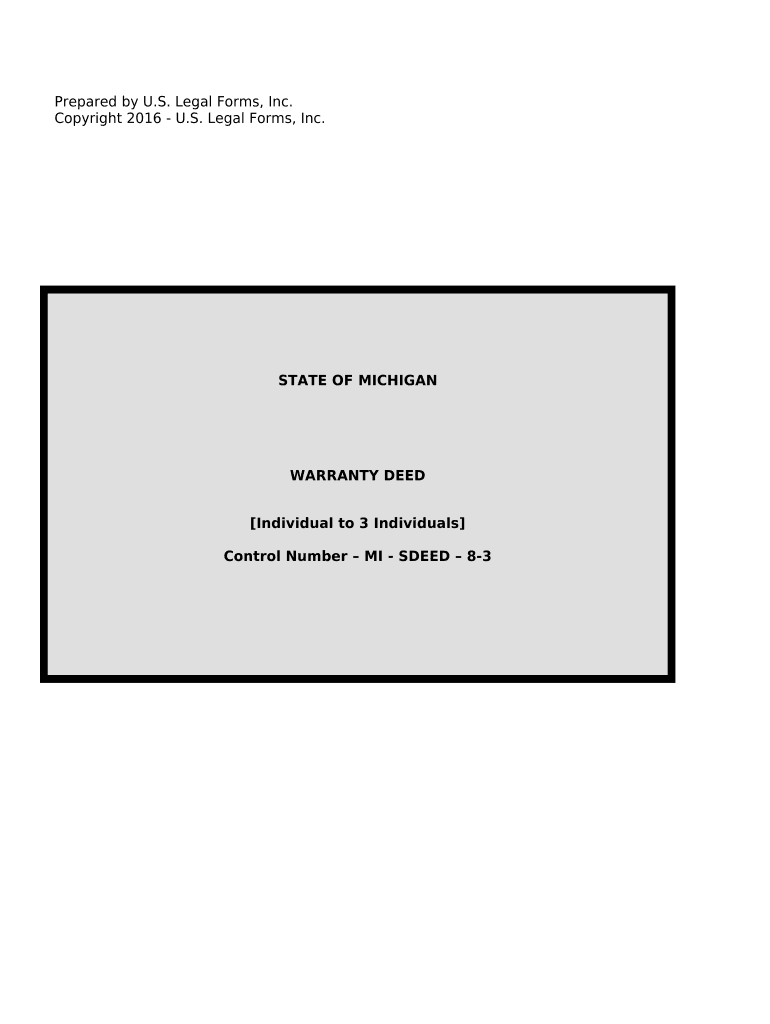 warranty deed form michigan Preview on Page 1.