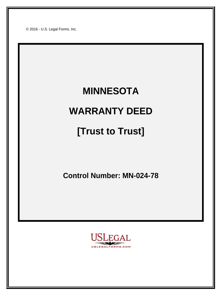 Warranty Deed from a Trust to a Trust - Minnesota Preview on Page 1