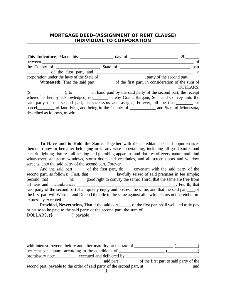 minnesota mortgage form Preview on Page 1