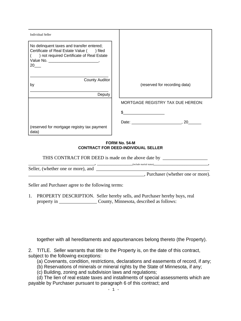 contract deed seller Preview on Page 1