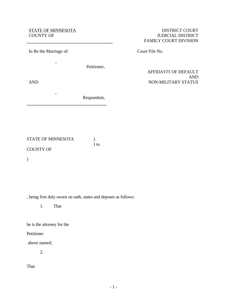 minnesota affidavit defendant Preview on Page 1