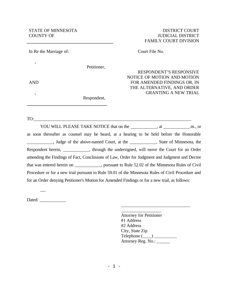 Minnesota Court Doc Template PdfFiller