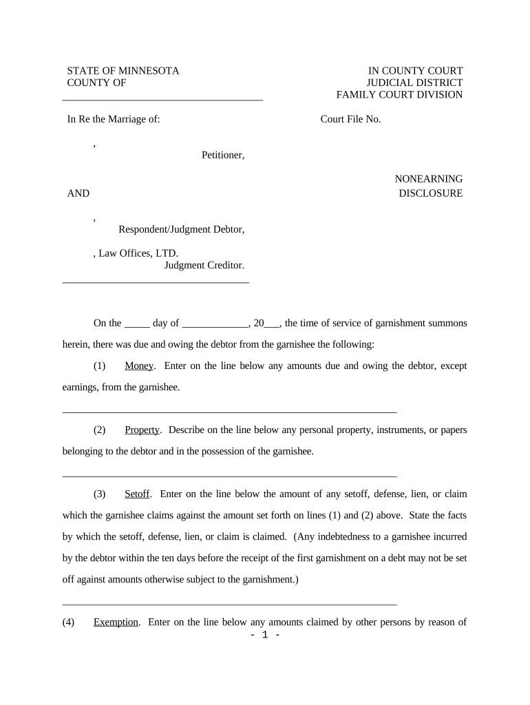 Nonearning Disclosure - Minnesota Preview on Page 1.