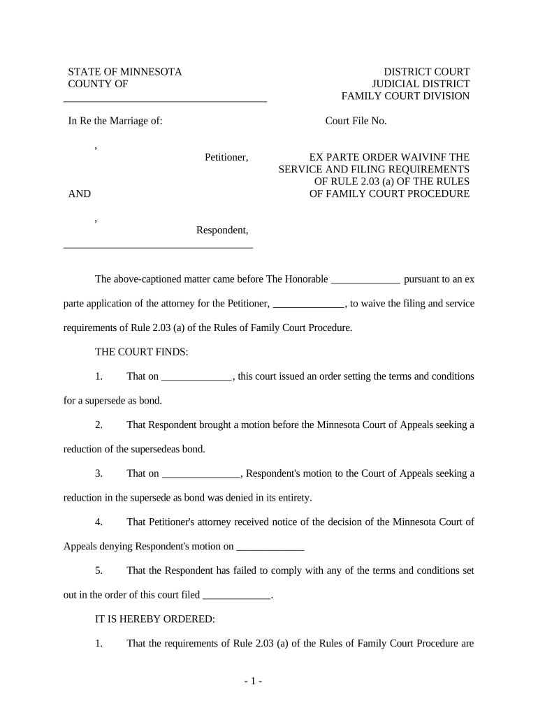 Ex Parte Fill Out Sign Online DocHub