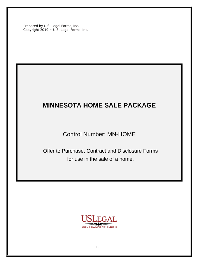 Real Estate Home Sales Package with Offer to Purchase, Contract of Sale, Disclosure Statements and more for Residential House - Minnesota Preview on Page 1