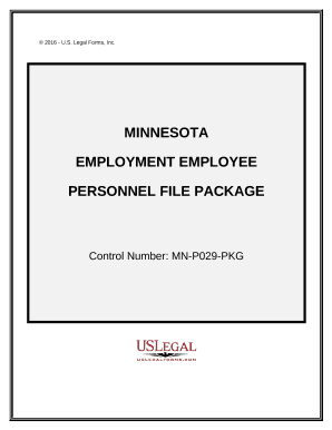 Employment Employee Personnel File Package - Minnesota