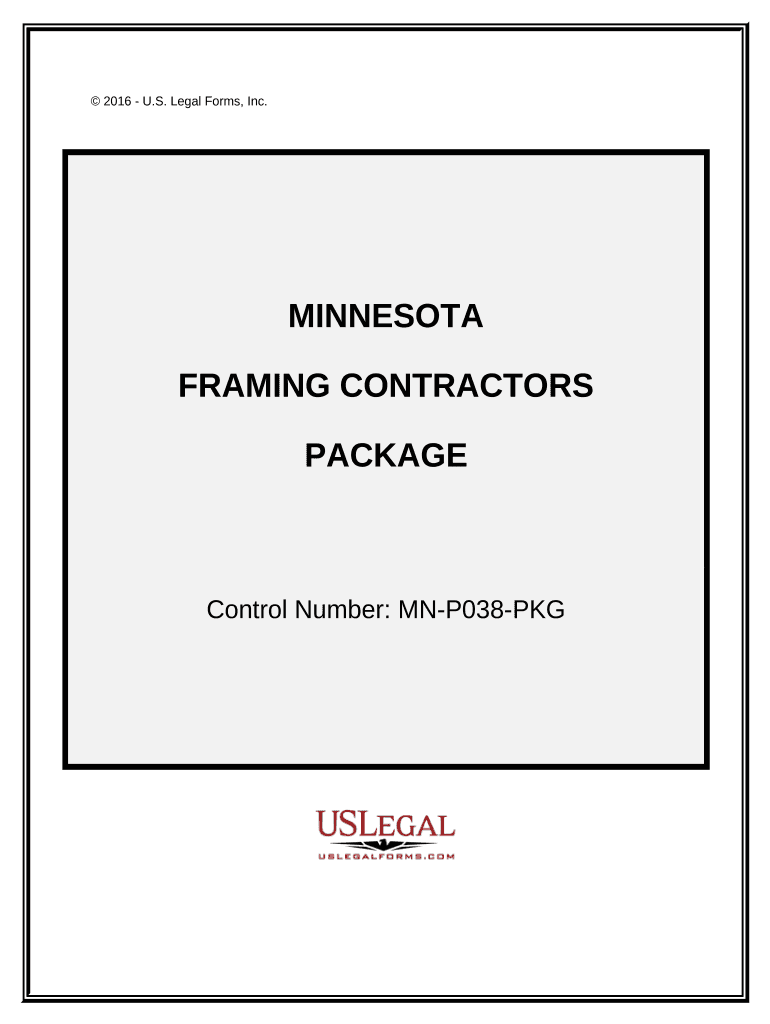 Framing Contractor Package - Minnesota Preview on Page 1.