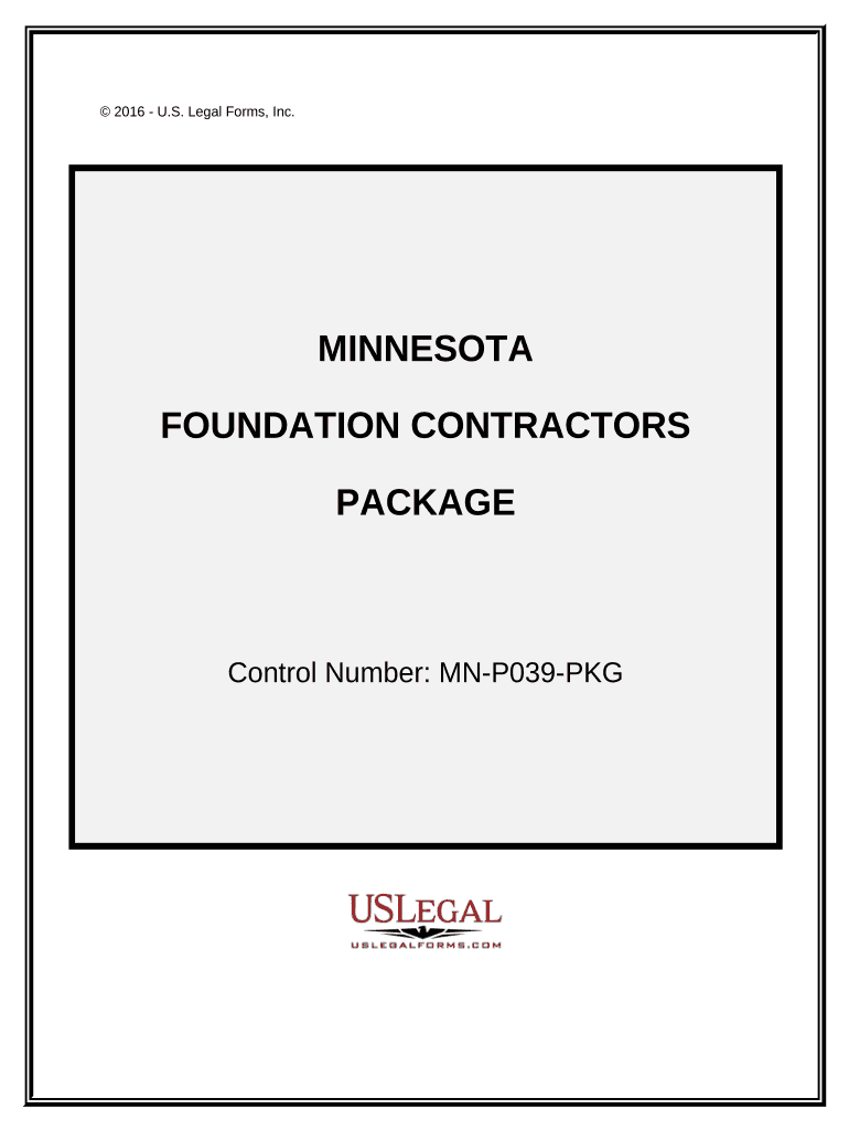 Foundation Contractor Package - Minnesota Preview on Page 1