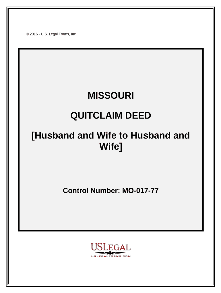 Quitclaim Deed from Husband and Wife to Husband and Wife - Missouri Preview on Page 1