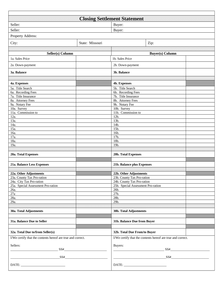 missouri closing Preview on Page 1