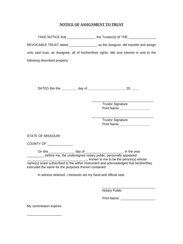 how to set up a trust in missouri Preview on Page 1