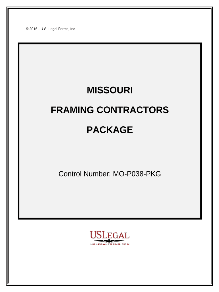 Framing Contractor Package - Missouri Preview on Page 1.