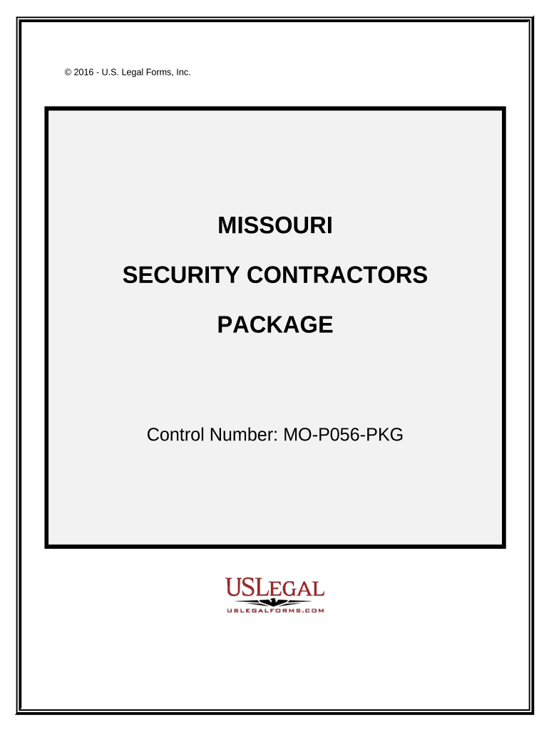 Security Contractor Package - Missouri Preview on Page 1.