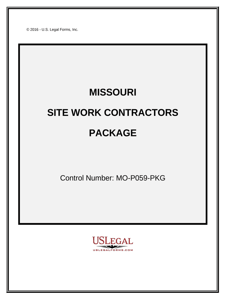 Site Work Contractor Package - Missouri Preview on Page 1