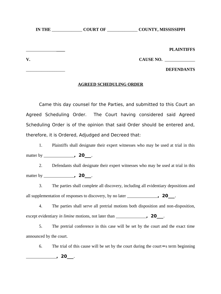 Scheduling Order Doc Template PdfFiller Scheduling Order Doc Template PdfFiller