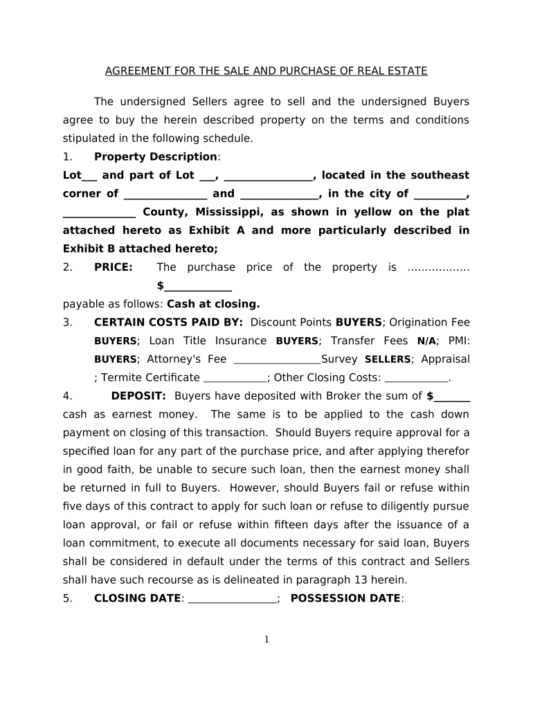 mississippi agreement purchase Preview on Page 1.