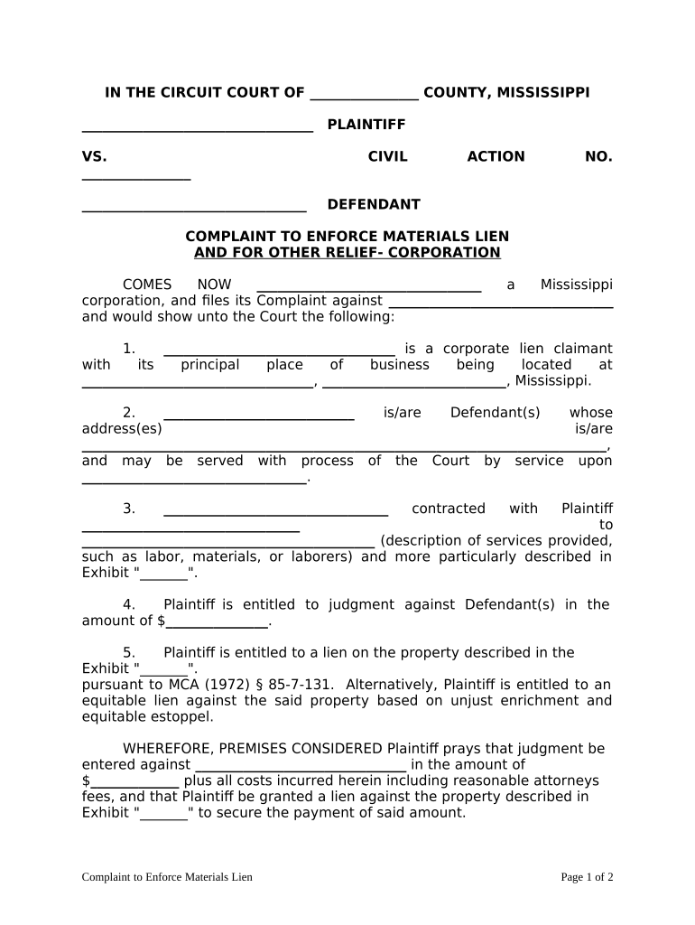 lien release form Preview on Page 1