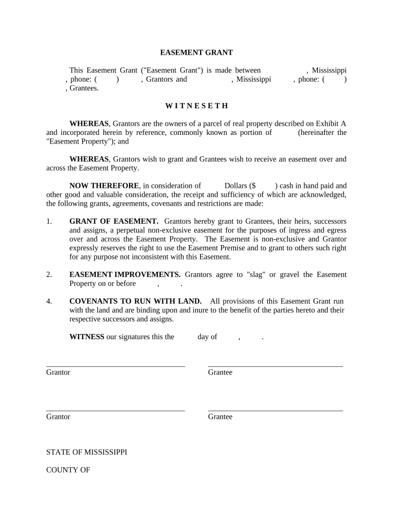 grant of easement form Preview on Page 1