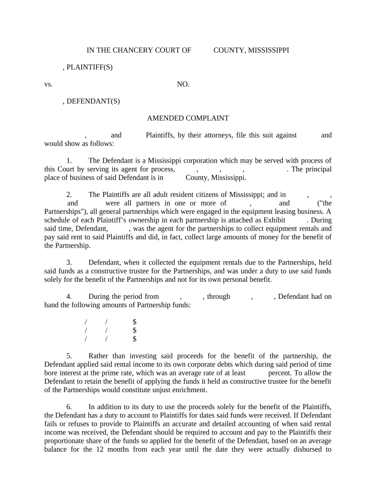 mississippi amended complaint Preview on Page 1