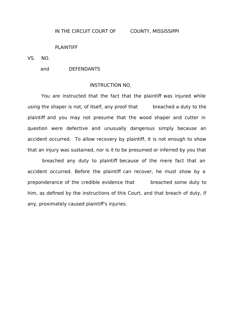 Jury Instruction - Presumption - Mississippi Preview on Page 1