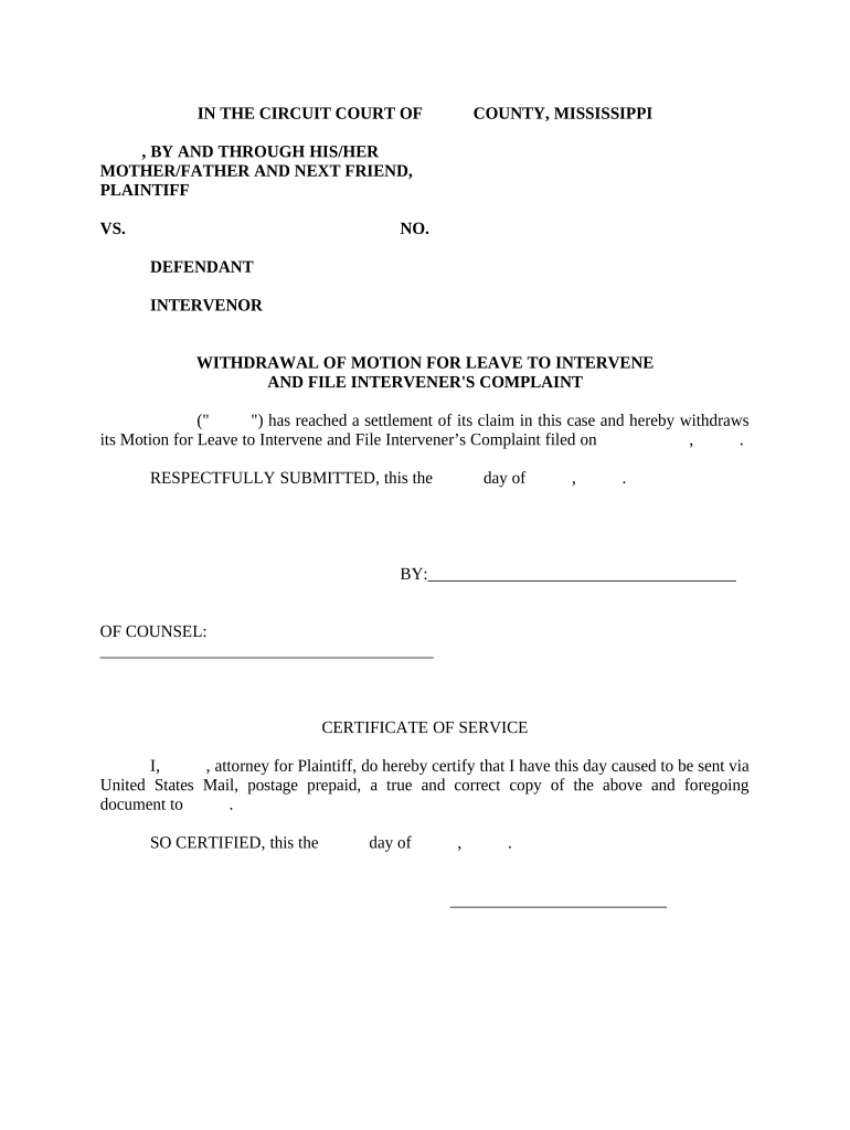 Withdrawal of Motion to Intervene - Mississippi Preview on Page 1