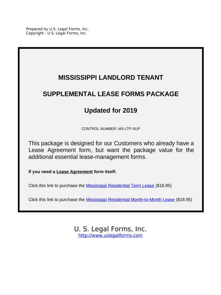 Supplemental Residential Lease Forms Package - Mississippi Preview on Page 1