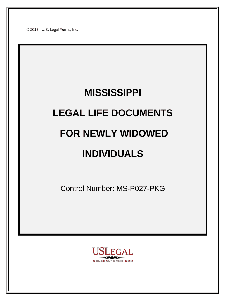 Newly Widowed Individuals Package - Mississippi Preview on Page 1