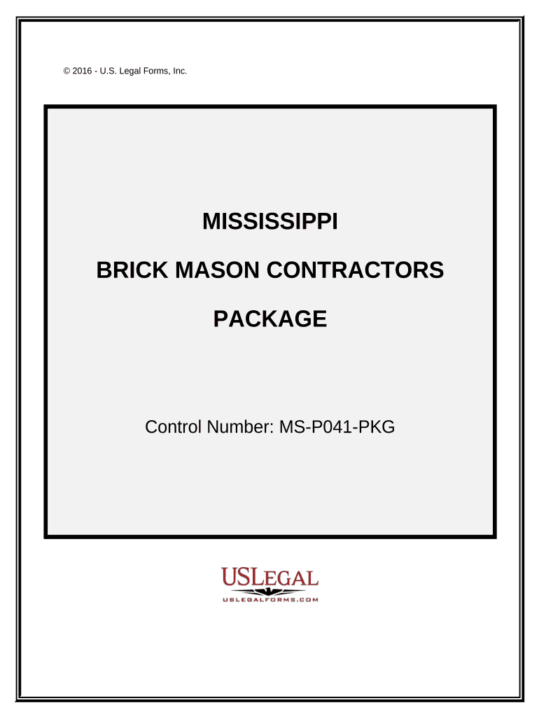 Brick Mason Contractor Package - Mississippi Preview on Page 1