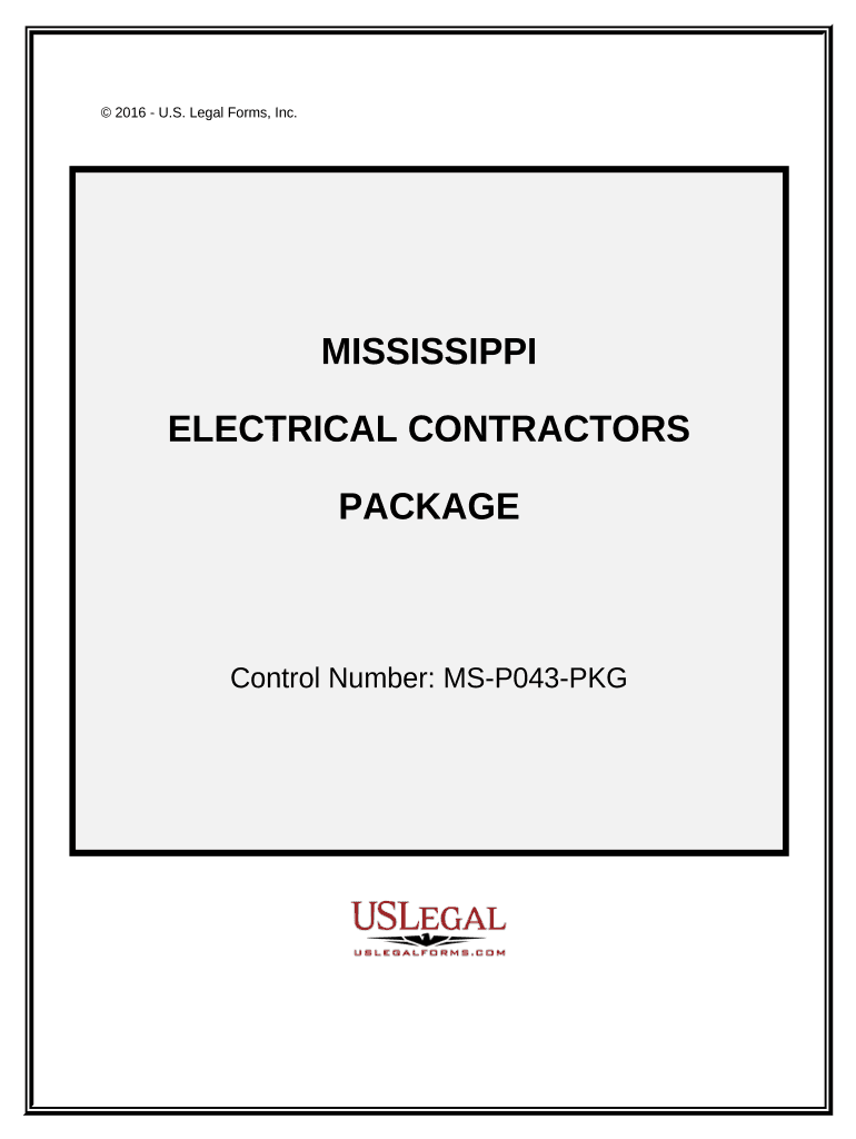 Electrical Contractor Package - Mississippi Preview on Page 1.