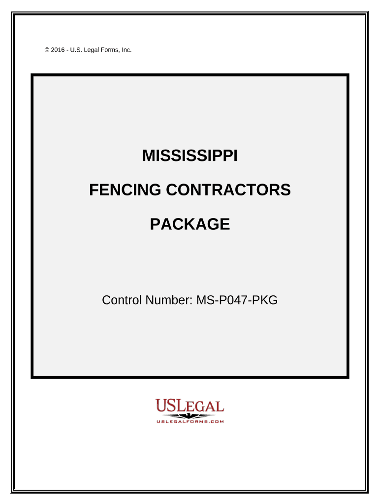 Fencing Contractor Package - Mississippi Preview on Page 1