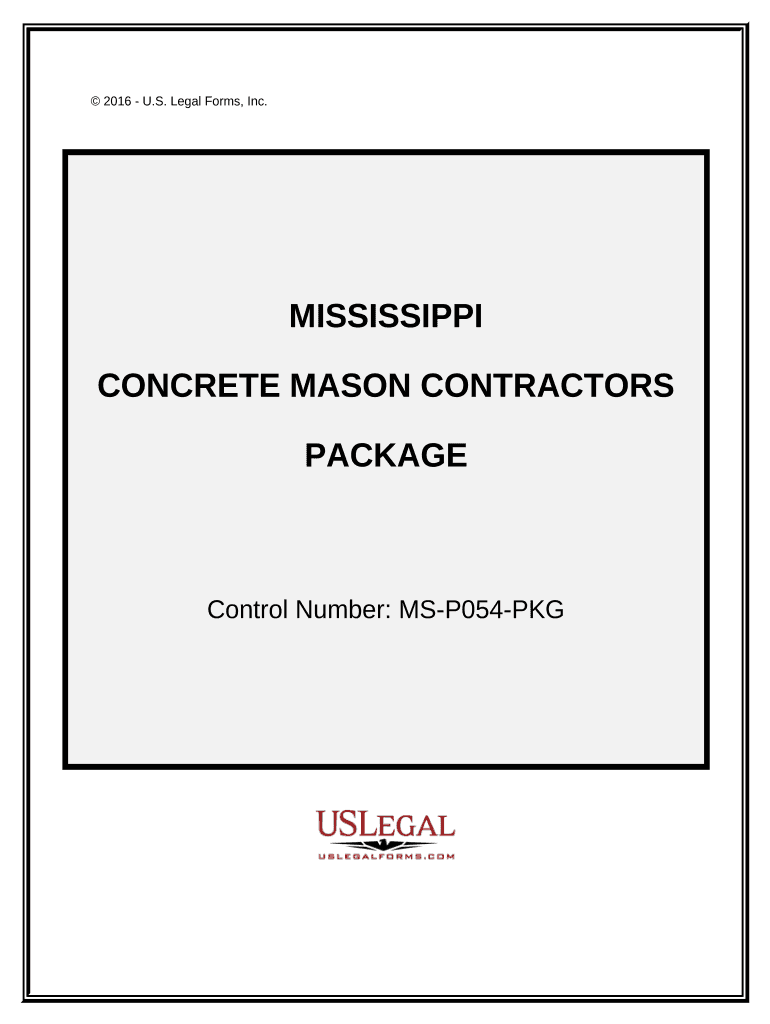 Concrete Mason Contractor Package - Mississippi Preview on Page 1