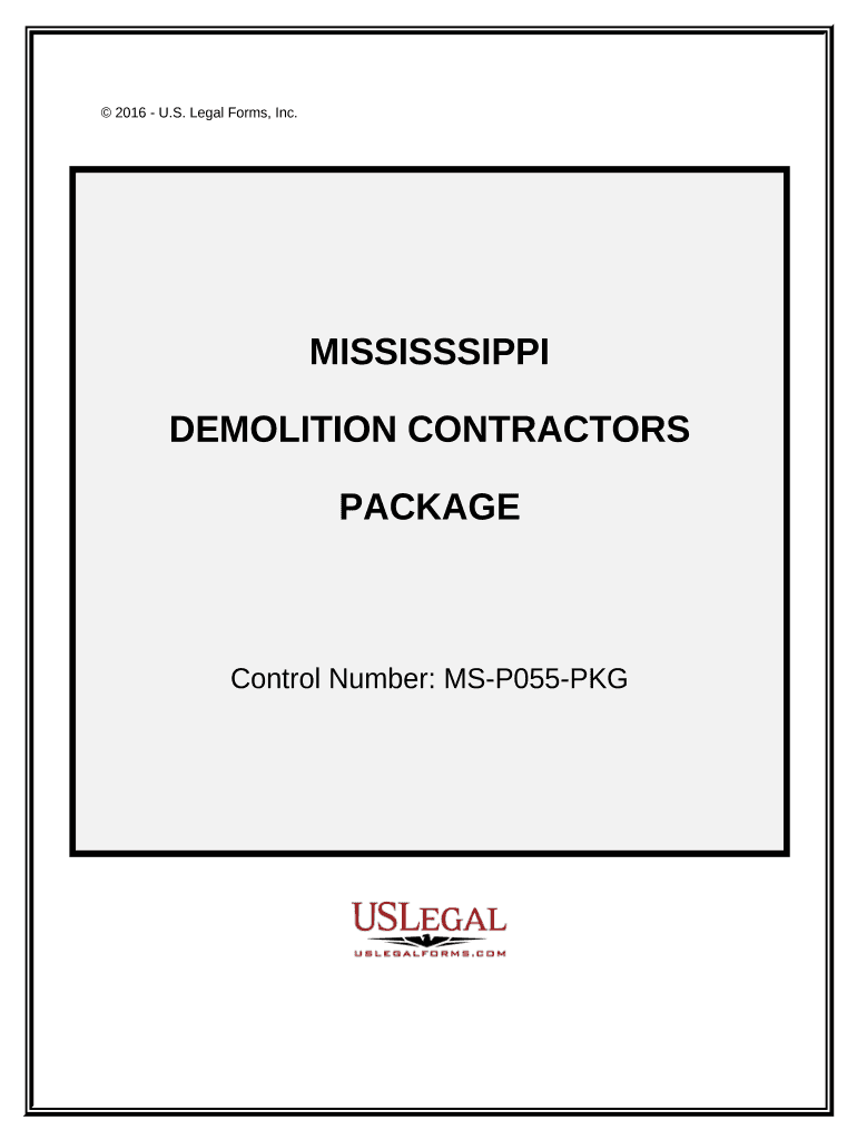 Demolition Contractor Package - Mississippi Preview on Page 1