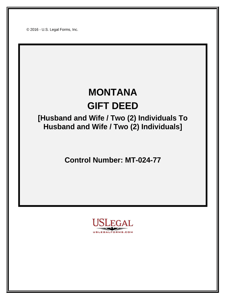 Gift Deed from Husband and Wife/Two Individuals to Husband and Wife/Two Individuals - Montana Preview on Page 1