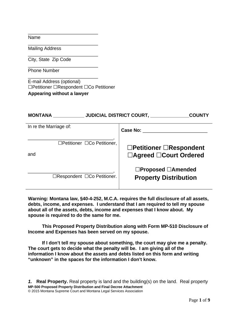 montana declaration Preview on Page 1