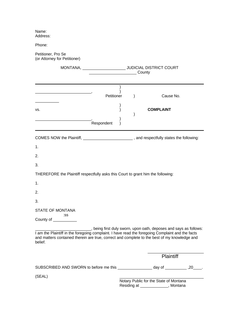 montana civil court Preview on Page 1.