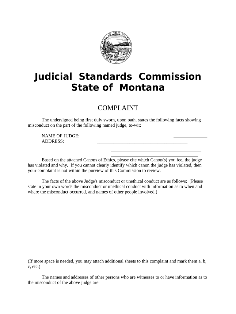 montana judicial standards commission Preview on Page 1.