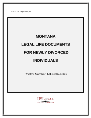 Newly Divorced Individuals Package - Montana