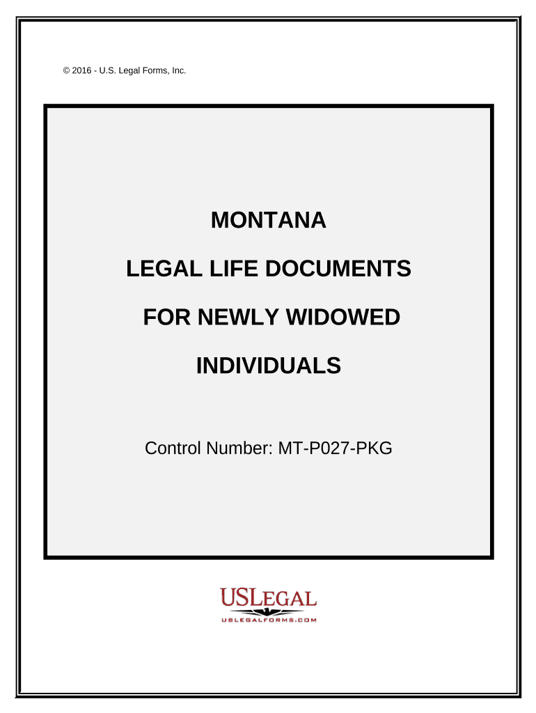 Newly Widowed Individuals Package - Montana Preview on Page 1