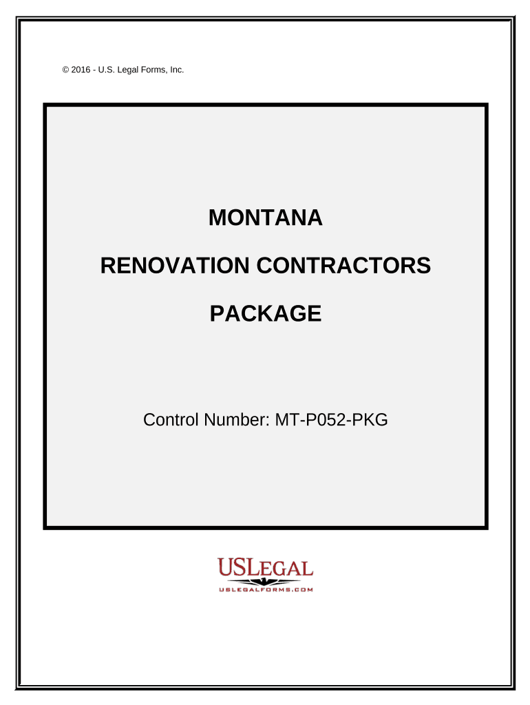 Renovation Contractor Package - Montana Preview on Page 1